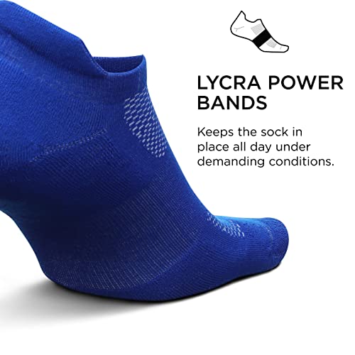Feetures High Performance Cushion No Show Tab Sock - Running Socks For Men And Women - Athletic Ankle Socks - Moisture Wicking - Medium, Boost Blue #TOP1