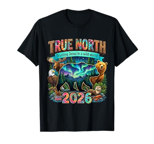 Retro True North Trusting Jesus in A Wild World VBS 2026 T-Shirt