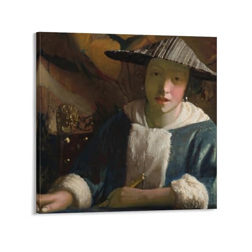 Toile Vermeer Jeune fille avec une flûte impression de haute qualité