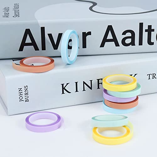 Buqoo 10 Rolls Highlighter Tape Translucent Marking Tape Colored Marking Sticker Removable Tags For School And Office Supplies (0.24" Wide) #TOP1