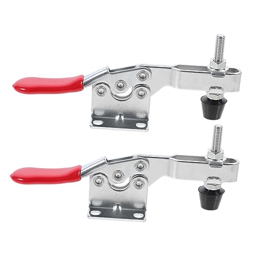 Mikikit 2pcs Positioning Clip Horizontal Toggle Clamp Lever Clamps Horizontal Push Toggle Clamp Adjustable Clamp Push Toggle Clamps Clip on Vertical Clamp Jigs Quick Clamps Galvanized