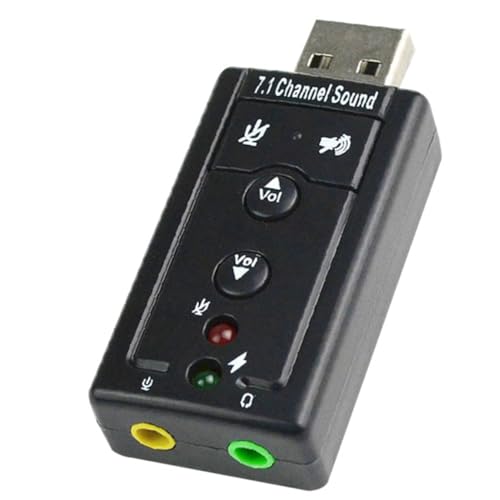 Bosiyrggrl Tarjeta de Sonido USB Externa de 7.1 Canales con Interfaz de 3,5 mm. Diseño Miniportátil para un Sonido Mejorado.