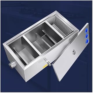 Stainless Steel Grease Interceptor - Top Inlet Oil-Water Separator for Under Sink Waste Water Management, Commercial Kitchen Solution, Durable & Efficient