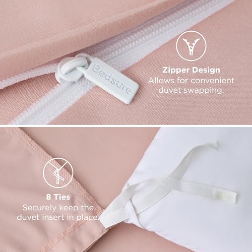 Image of Bedsure Duvet Cover Queen - Only Includes 1 Duvet Cover (90 inchx90 inch), Hotel Luxury Soft Double Brushed All Season Bedding for Kids & Adults, Zipper Closure, Blush Pink (No Comforter, No Pillow Shams)