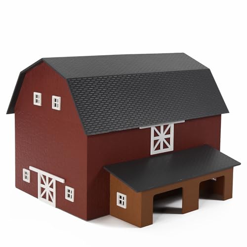 HO Scale Deluxe Barn Chicken Coop – Unbuilt Farm Building Kit for Model Layout (Brown)