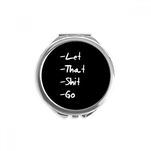 Miroir rond maquillage portable multicolore avec citation humoristique