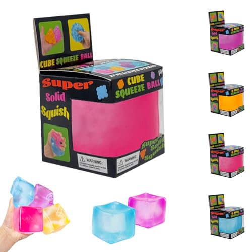 Doh Nice Cube for Kids Adults, Fidget Toys Slow Rising Fidget Cube Sensory for Anxiety Stress Relief High Density, Squishies Ice Squeeze Ball, Fidgets for Classroom Prize Toys (3#c)