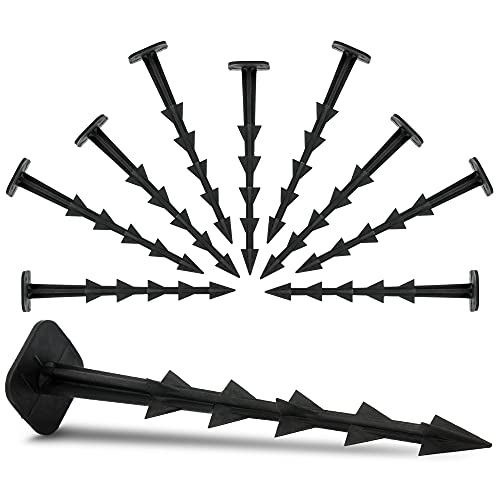 50 Stück BRADAS® Erdanker Bodenanker Erdnägel SOLID 20 cm | Für Gartenvlies Sandkastenabdekung Unkrautvlies Abdeckplanen Maulwurfnetz Allzweckplane UV-Beständigkeit Kunststoff Schwarz Garten Zubehör