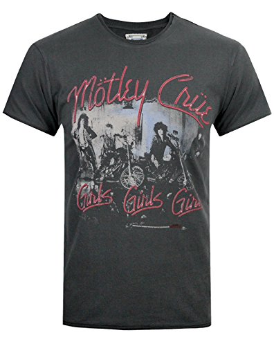 Amplified Motley Crue Girls Girls Girls Men's Charcoal T-Shirt