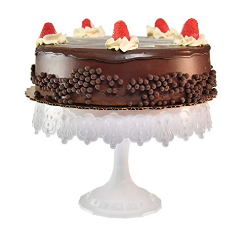 HOME-X Elegant White Cake Stand, Dessert Holder, Cake Platter, Wedding Supplies, 9”
