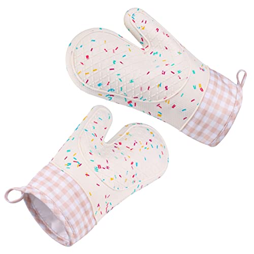 Colorido Luvas de forno, anel de suspensão reutilizável antiderrapante, luvas de forno de cozinha-es