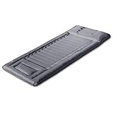 FIELDOOR 枕付き コンパクトエアーマット 【グレー】 195cm×75cm×14cm ポンプ搭載 コンパクト収納 リップストップ生地 二重バルブ キャンプ アウトドア