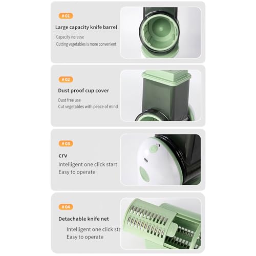 Electric Vegetable Slicer Handheld Salad Shooters Easy Control Rotary Grater Vegetable Shredders for Home Kitchens - Image 5