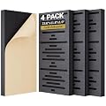 TONOR 4-Pack Acoustic Wood Wall Panels, 23.6” * 11.8” * 1.9” 3D Self-adhesive Wall Panel, Three-layer Soundproof Tiles for Echo Absorbtion, Acoustical Barrier of Polyester Fiber, wood, Black Wood