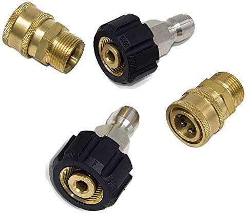 Qzbhct M22 14mm Swivel Fitting + 1/4" Quick Disconnect，Pressure Washer Adapter Set Quick Connect Kit, 2 Set