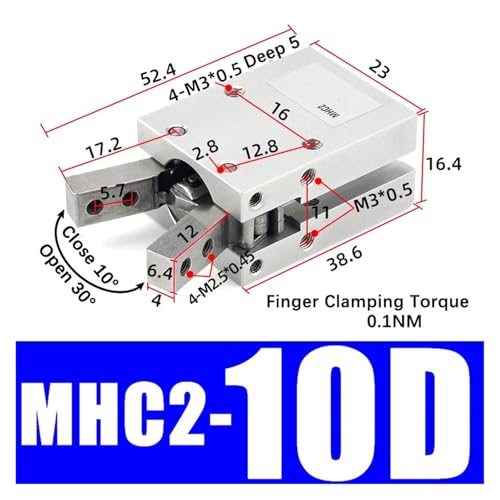 Pinza neumática angular MHC2-10D de doble acción para automatización 3