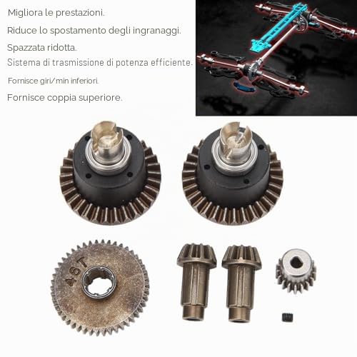 VBESTLIFE RC Auto Motor Gear Kit Differenziale Gruppo di Trasmissione per SCY 16101 16102 16103 16201pro 1/16 RC Auto