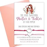 2pcs Mutter Tochter Armband Schulanfang 2025 Geschenk Mädchen Herz Armbänder mit Karte Geschenke zur Einschulung Herzchen Armkettchen Verstellbar 30cm Erster Schultag Schultüte Füllung Geschenkidee