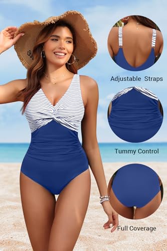 Image of Holipick Women Tummy Control One Piece Swimsuit - Push Up Bathing Suit Full Coverage Slimming Swimwear