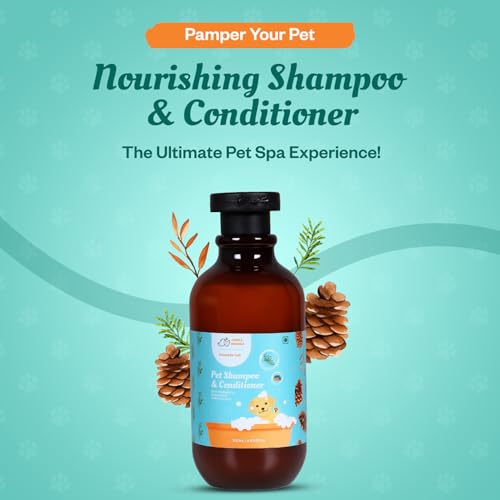 Image of 2-in-1 Pet Shampoo & Conditioner - Rosemary & Cedarwood Oil - 300ml| Soft & Shiny Coat | Anti-Shedding & Odor Control| Fleas & Ticks Dog & Cat Shampoo| Gentle Puppy & Adult Pet Wash
