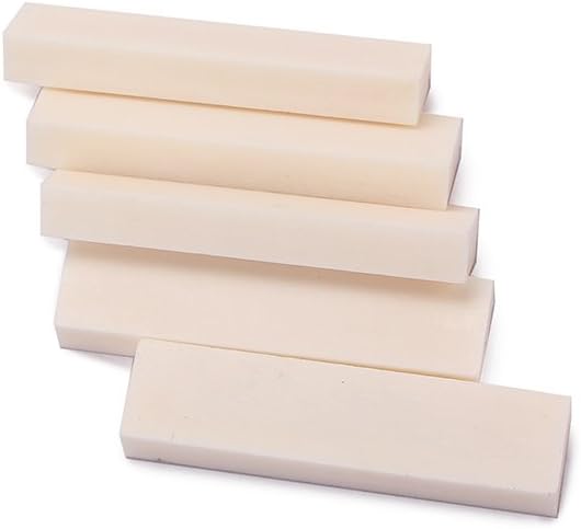 Alnicov 5 Pieces Vintage Blanks Buffalo Bone Nut for Guitar Ukulele Accessory 40x10x5mm - Image 5