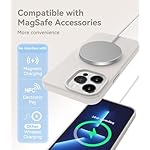AOTESIER Magnetic for iPhone 13 Pro Phone Case, [Compatible with MagSafe][Military Shockproof Protection] Silicone Case with Soft Microfiber Lining, Camera & Screen Protection 6.1 inch, Stone - Image 3