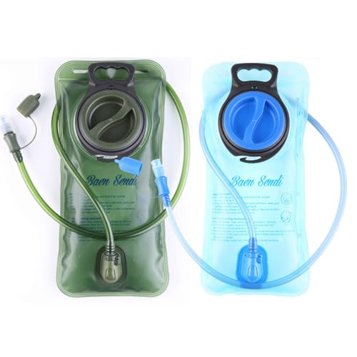 Baen Sendi 2 Pack Hydration Bladder 2 Liter/70 oz - Water Bladder Pack of 2(1 Piece Blue+1 Piece ArmyGreen) - BPA Free Hydration Pack Replacement Baen Sendi 2 Pack Hydration Bladder 2 Liter/70 oz - Water Bladder Pack of 2(1 Piece Blue+1 Piece ArmyGreen) - BPA Free Hydration Pack Replacement