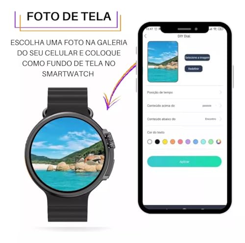 Relógio Inteligente Smartwatch Redondo Ultra 9 Pro Esportes Microwear (Estelar)