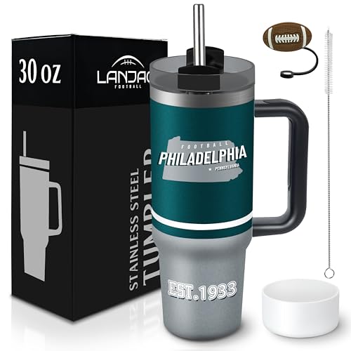 Image of Tumbler 30oz Straight Skinny Portable Handle Car Cups With Anti slip Sleeve Straw Dust Cover, Sports Travel, Stainless Steel Insulated Gifts for Men Women Fans