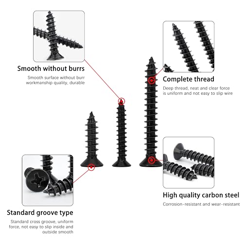 Indprod RIV001 #4#8#10 Wood Screws Assortment Kit 175Pcs thumb #5