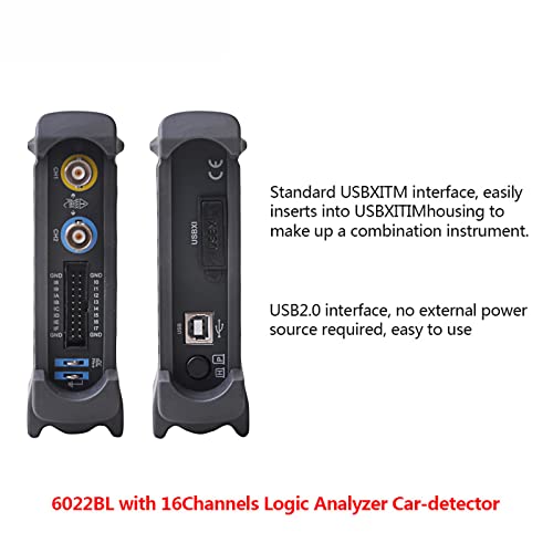 6022BL PC Digitales tragbares Oszilloskop 16 Kanäle 20MHz 48MSa/s Speicher Multifunctio Logic Analyzer Handheld USB Oszilloskop