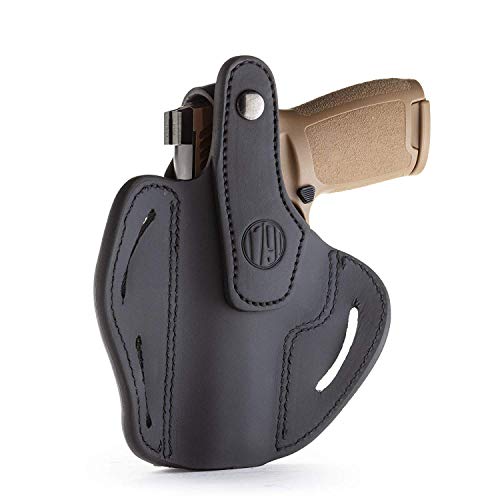 1791 Gunleather Sig P320 Thumb Break Holster - Right Handed Owb Leather Gun Holster - Fits Sig Sauer P220, P227, P320 And Ruger Security-9 Stealth Black #TOP1