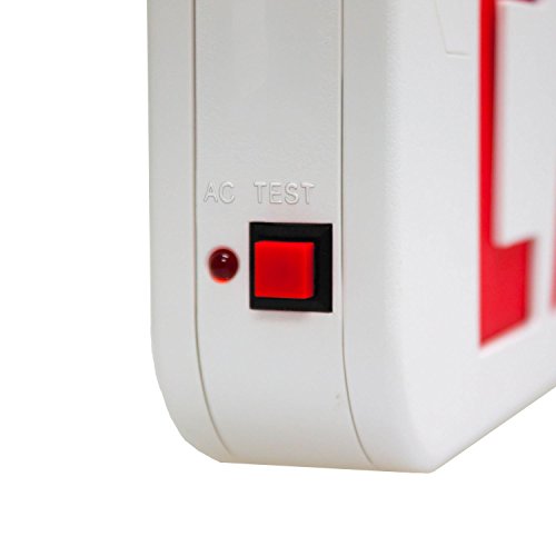 LFI Lights | Red Exit Sign | All LED | White Thermoplastic Housing | Hardwired with Battery Backup | Optional Double Face and Knock Out Arrows Included | UL Listed | (1 Pack) | LEDJR-R - Thumbnail 2