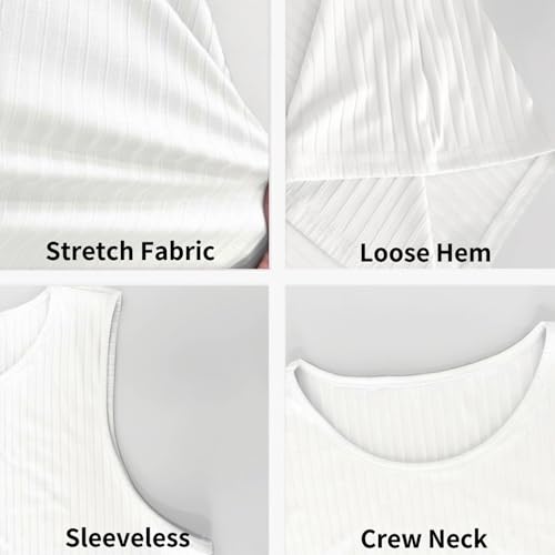 PINSPARK Herren Tank Top Ärmelloses Shirt Gym Tanktop Fitness Muskelshirt Gerippte Achselshirt Unterhemd Atmungsaktiv Sport Laufshirt Slim Fit Bodybuilding Shirts Weiß L