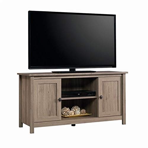 Pemberly Row Minimal Tv Stand Entertainment Media Console Wood With Storage, Ideal For Small Spaces, For Tvs Up To 47", In Salt Oak #TOP7