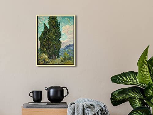 Wieco Art Framed Wall Art Cypresses Classic Giclee Canvas Prints By Van Gogh Famous Oil Paintings Green Tree Picture For Home Decorations Modern Abstract Forest Landscape Artwork #TOP1