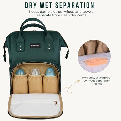 Image of MAMMA Diaper Bag for Mothers for Travel, Baby Bag for Mother Travel, Hospital Bag for Delivery Women, Baby Diaper Bag for Mom, 12 Pockets Diaper Bags for Mothers with 9 Months Warranty