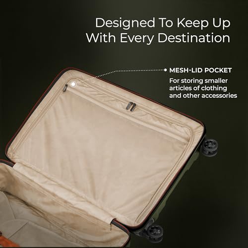 Image of Briggs & Riley 30 inch Large Spinner - Checked Luggage for Travel, Suitcases with Wheels, Hardside Rolling Bag for Men & Women, Self-Repairing Zipper - Torq Collection, Hunter Green