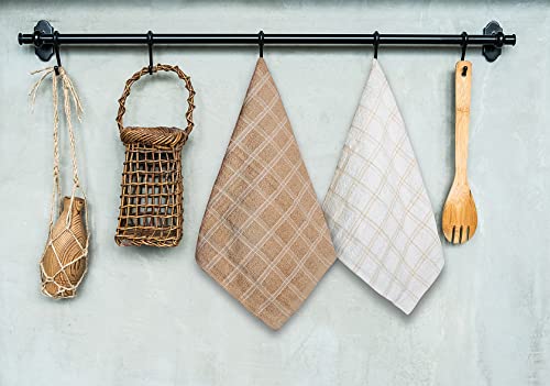 Zuperia Premium Kitchen Towels – 12 Pack 100% Cotton 15 X 25 Inches Absorbent Dish Towels - Tea Towel, Terry Kitchen Dishcloth Towels- Grey Dish Cloth For Household Cleaning (Coffee) #TOP6