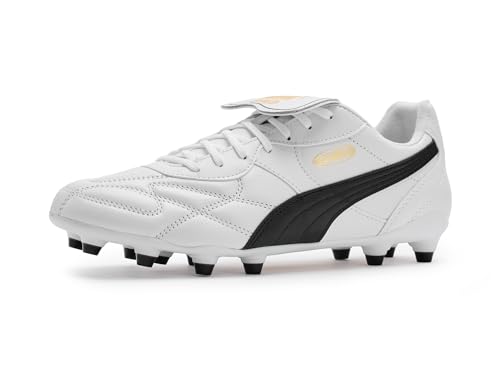 Puma, Mens, King Top Firm, Artificial Ground Soccer Cleats, White/Black, 10.5, D - Medium