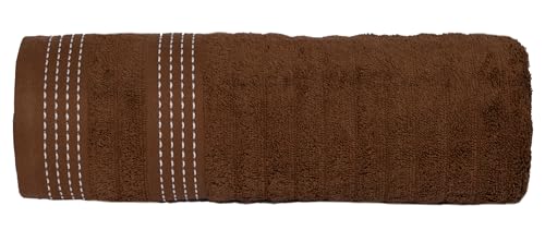 Image of CASA COPENHAGEN, Super Soft Elegance Collection 2 Pieces 100% Cotton Large Bath Towel (Size : 75 x 150 cm) - Toffe & Orange