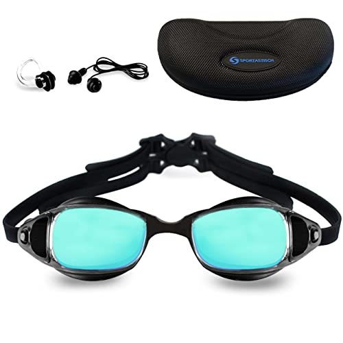 Sportastisch Unisex Schwimmbrille „Torpedo“ mit Anti-Beschlag UV-Schutz und breite Linsen, Verstellbar für Erwachsene Herren Damen Kinder 10 jahre Cover
