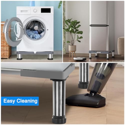 Waschmaschine Untergestell, Verstellbare Waschmaschine Sockel Höhe 18-21cm, Podest für Waschmaschine für Kühlschrank, Waschmaschine, Rockner, Gefrierschrank (Einstellbare 40-60cm)