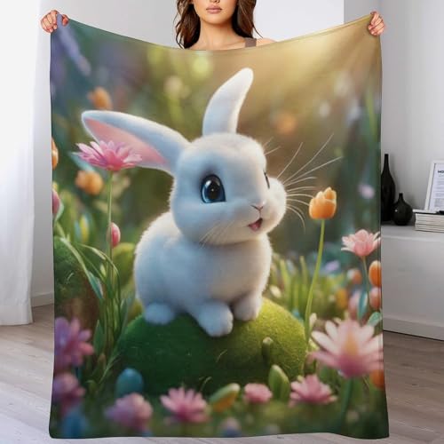 Couverture lapin confortable pour des soirées douces sur le canapé