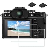 PCTC X100 V Screen Protector for Fujifilm X-T5 XT5 X100V X100VI X100 VI X-E4 XE4 X-T4 XT4 Film Cover, 2*Hot Shoe Cap Cover,3 Pack 0.3mm 9H Hardness LCD Tempered Glass Flim
