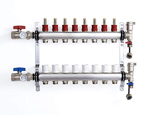 PEX Manifold Radiant Floor Heating Set 8 Loop System