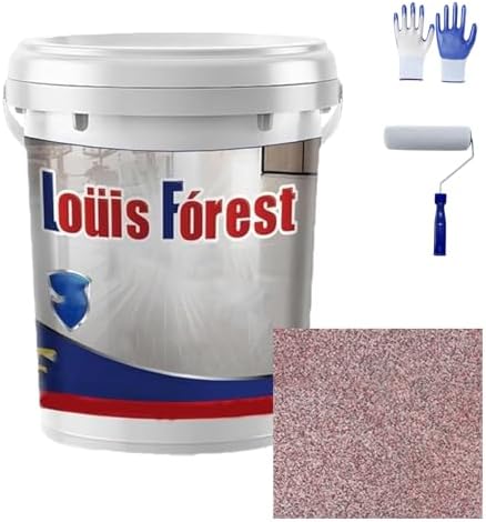 Louis Forest Epoxy Floor Paint, High-Gloss Marble Effect Waterproof Water-Based Epoxy Floor Paint (pink)