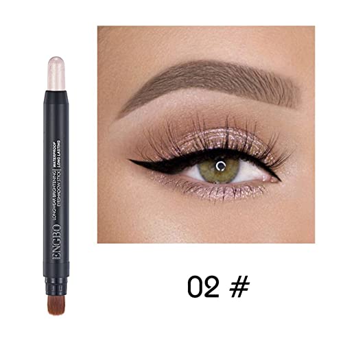 Volksrose 6Pcs Eyeshadow Stick Set, Shimmer Eye Shadow Crayon Set With Soft Brush, Waterproof Long Lasting Eyeshadow Brightener Pencil, Pearly Sparkle Glitter Eyeshadow Pencil Makeup Set For Eyes #TOP2