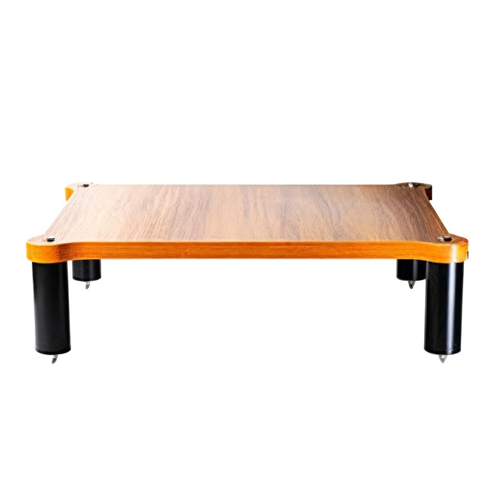 Soporte de madera maciza AV de 1 capa para consolas de juegos, reproductores de DVD, solución de almacenamiento para el hogar y la oficina (60 x 15 x 48 cm), diseño elegante y duradero