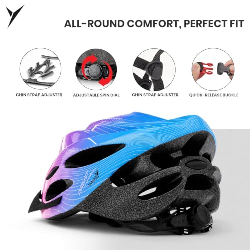 Image of Jaspo Robust Plus Cycling and Skating Helmet for Kids & Adults | 170g Lightweight & Adjustable |Sports Helmet | Quick-Release Buckle & Padded Chin Strap | Ideal for Cycling, Skating & Outdoor Use